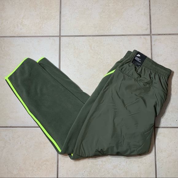 Nike Sportswear Lofty Fleece Sweatpants Green Volt - Picture 2 of 3